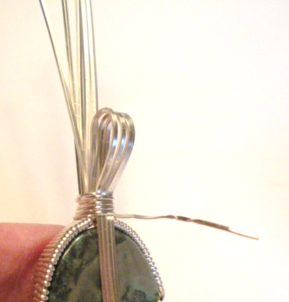 Judy Larson's Art Deco Wire Wrapped Pendant - , Classic Wire Jewelry, Wire Wrapping, Wrapping, Wire Wrapping Jewelry, wire wrapped cabochon